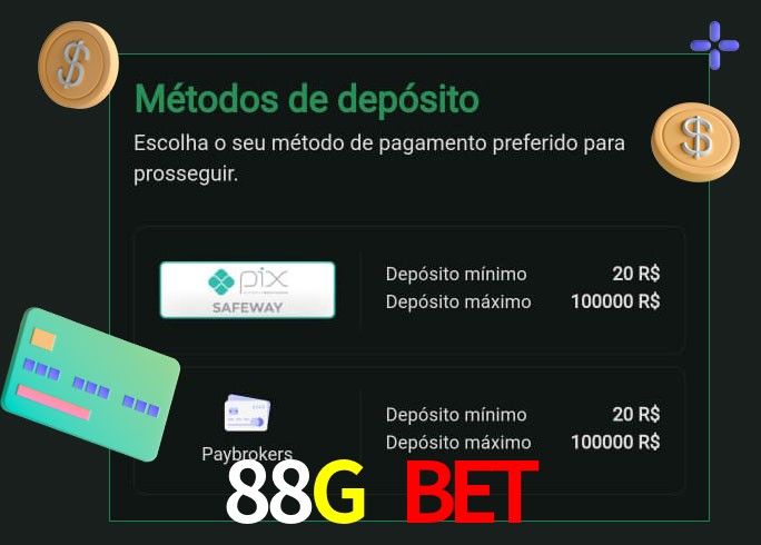 O cassino 88G Bet oferece uma grande variedade de métodos de pagamento